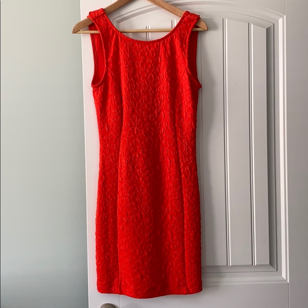 Gianni Bini Red/Orange leopard dress